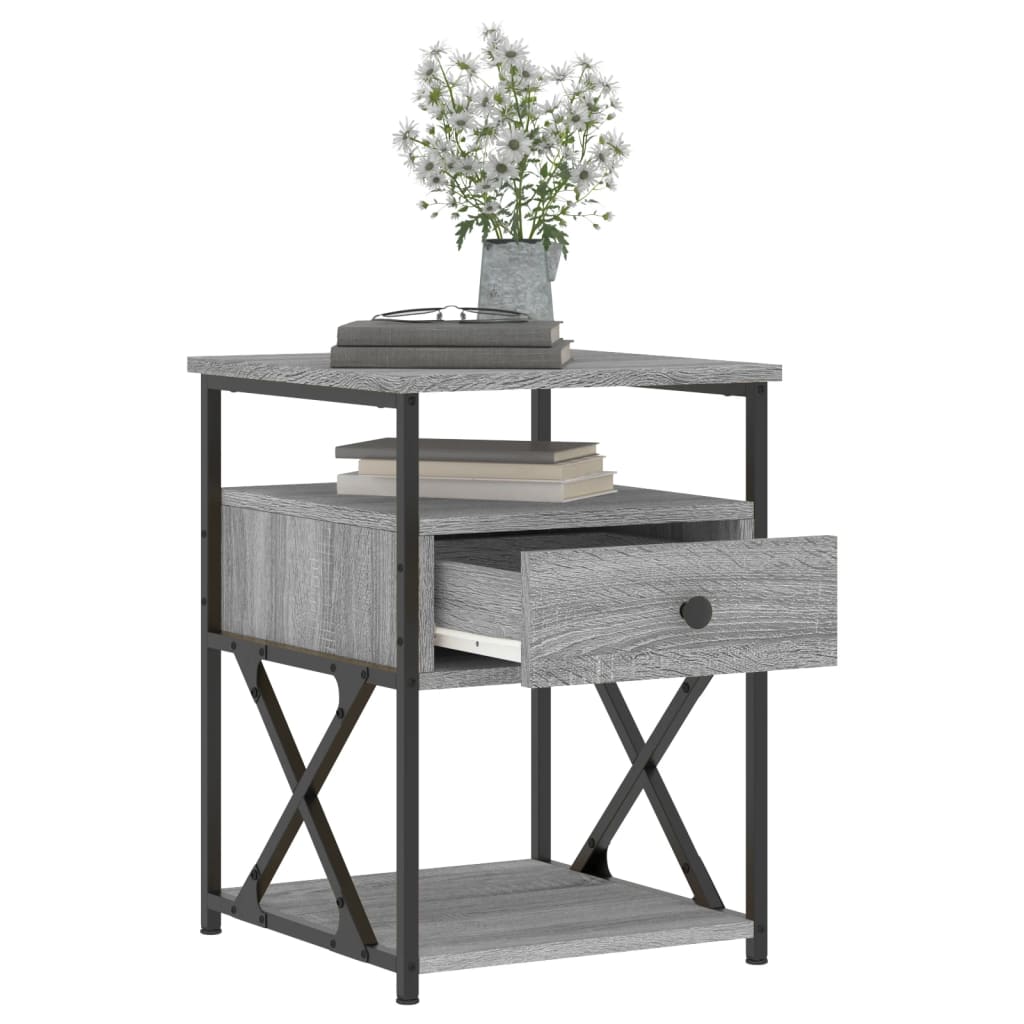 Mesitas Noche 2 Uds Madera Ingeniería Gris Sonoma 40x42x55 Cm_2