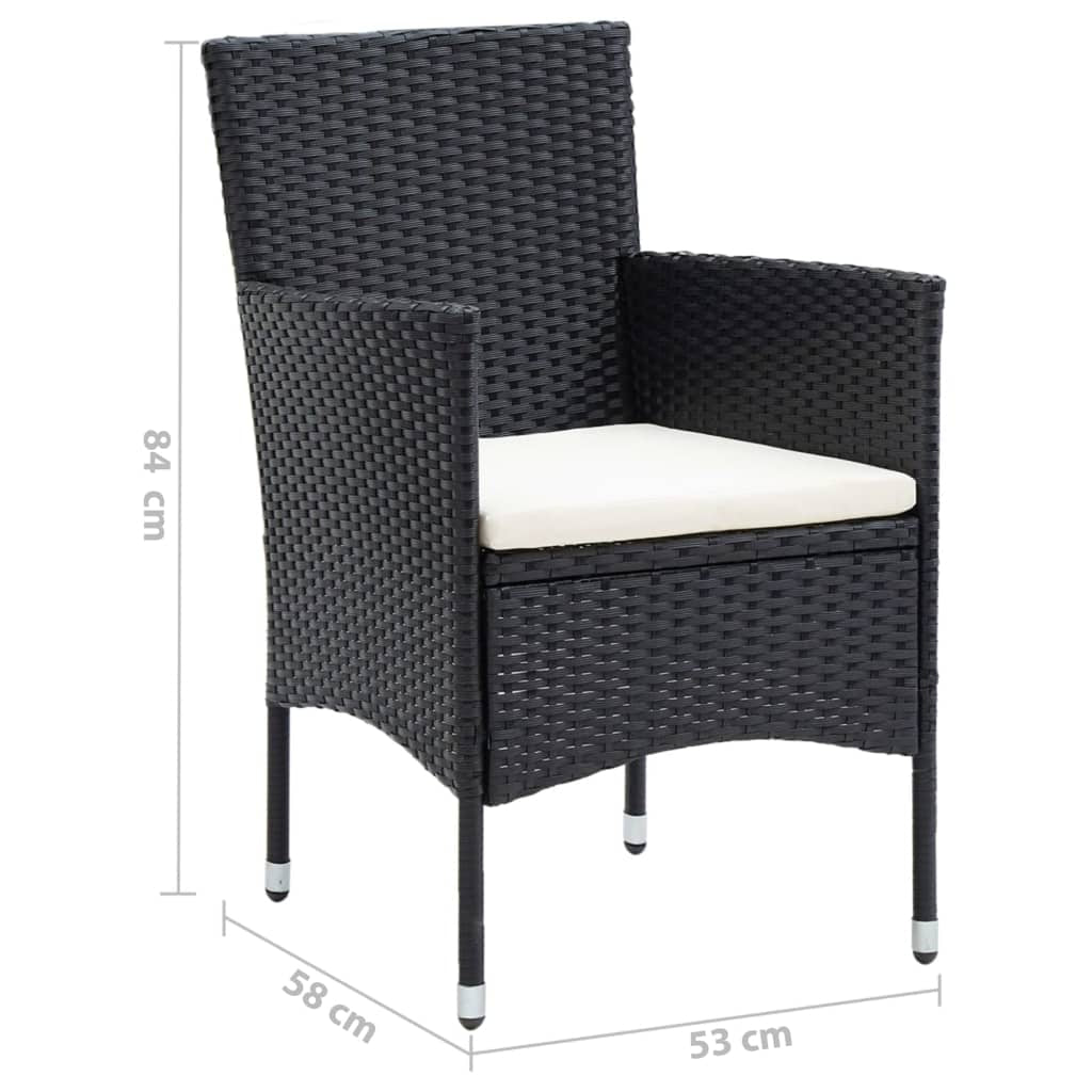 Vidaxl Juego Muebles Jardín 5 Pzas Con Cojines Ratán Sintético Negro_2