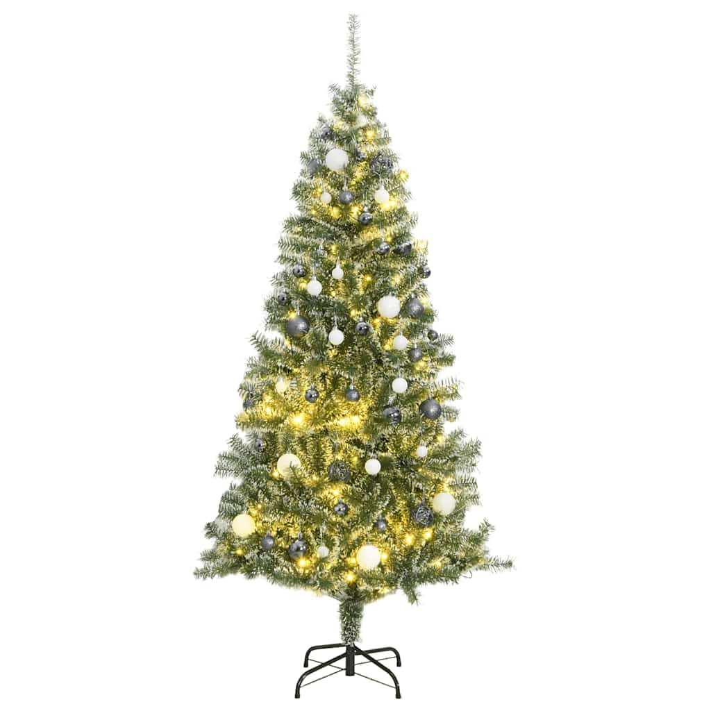 Vidaxl Árbol De Navidad Artificial Con 300 Led Bolas Y Nieve 180 Cm_0