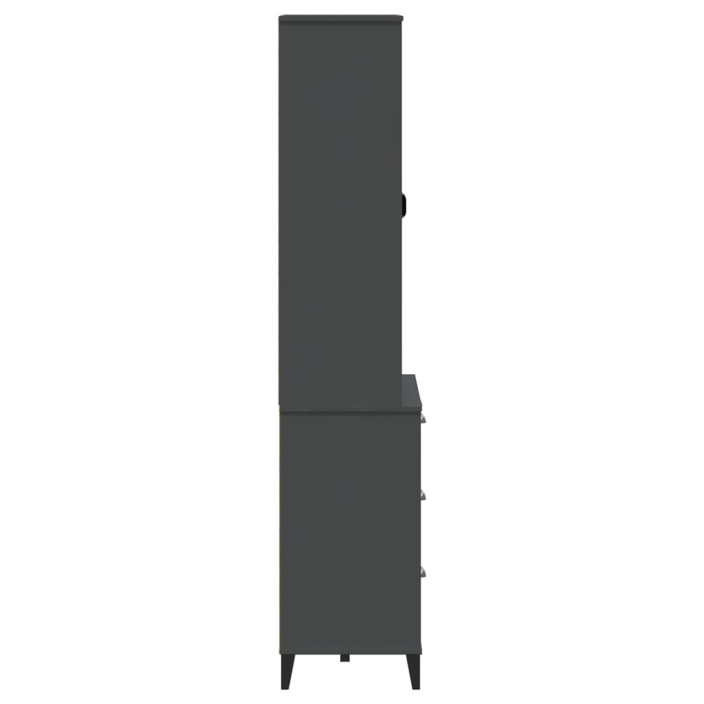 Aparador Alto Viken Madera De Pino Gris Antracita 80x40x190 Cm / Vetonek_3