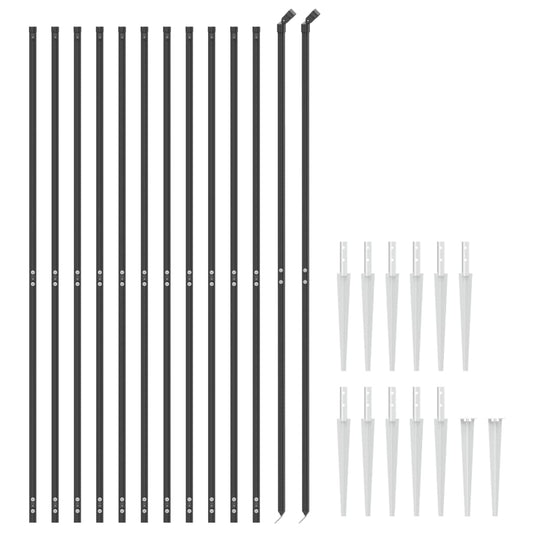Cerca De Alambre Con Pinchos De Anclaje Gris Antracita 2,2x25 M / Vetonek_0