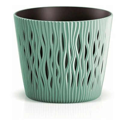 Maceta Duna con inserto turquesa D 13 x 11