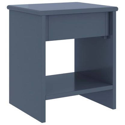 Mesita De Noche Madera Maciza De Mango Gris Claro 35x30x40 Cm_2