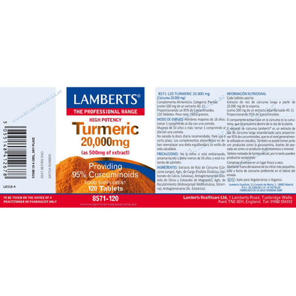 Cúrcuma Lamberts 60 tabletas 20.000 mg