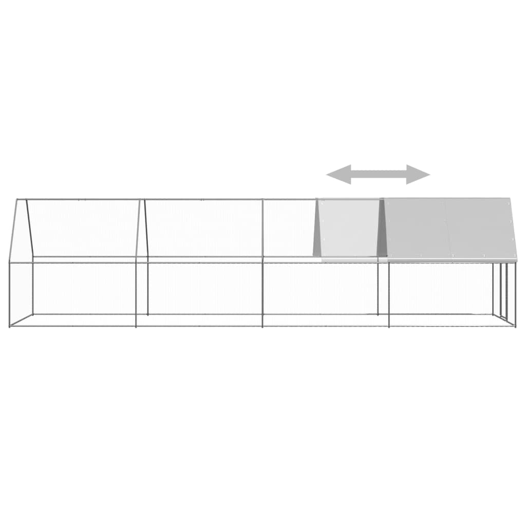 Vidaxl Jaula Gallinero De Exterior De Acero Galvanizado 2x8x2 M_3