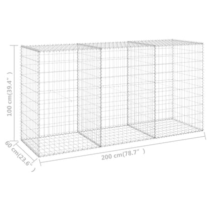 Muro De Gaviones Con Cubiertas Acero Galvanizado 200x60x100 Cm / Vetonek_2