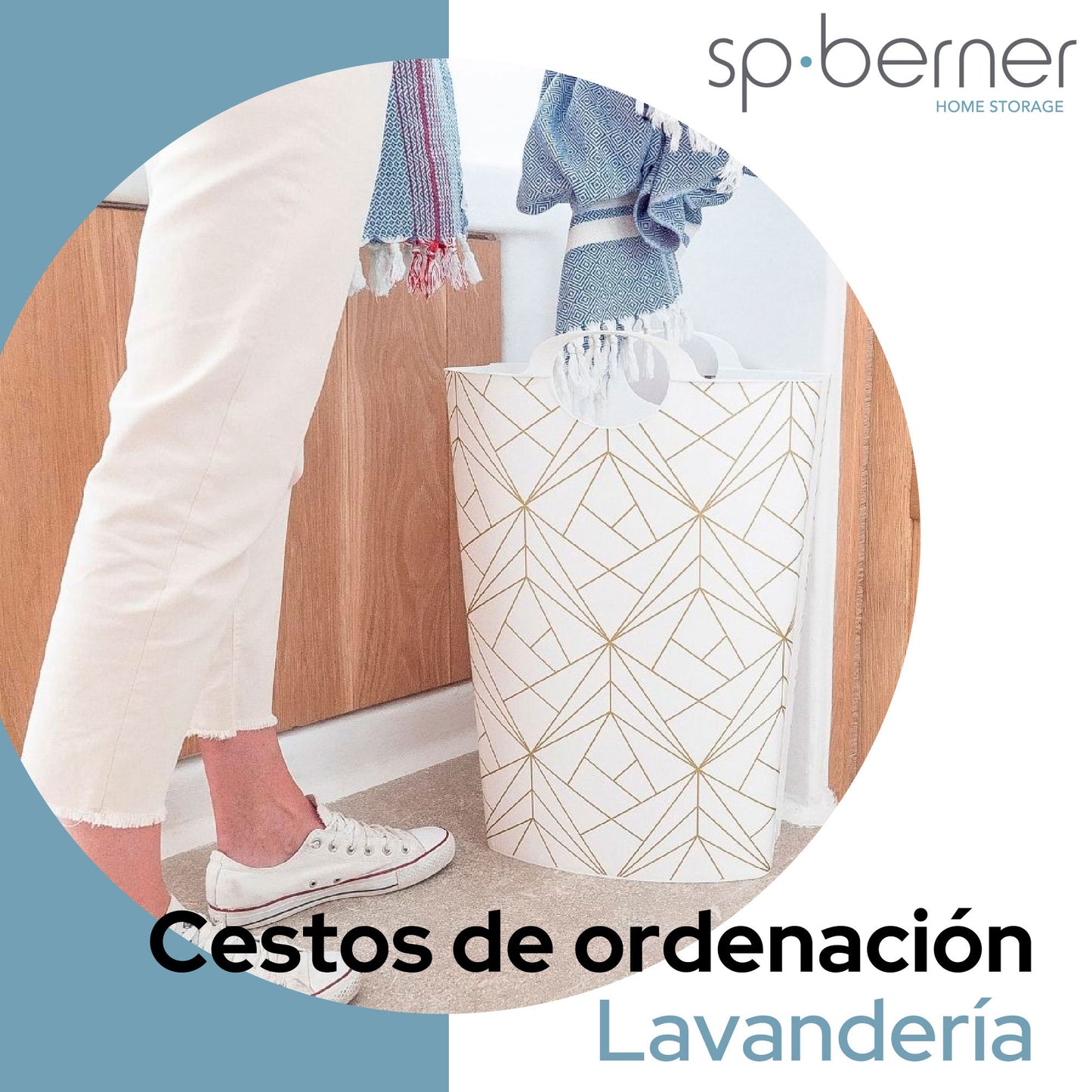 Life Story Cesto De Colada Hamper 58l Gold Lines_1