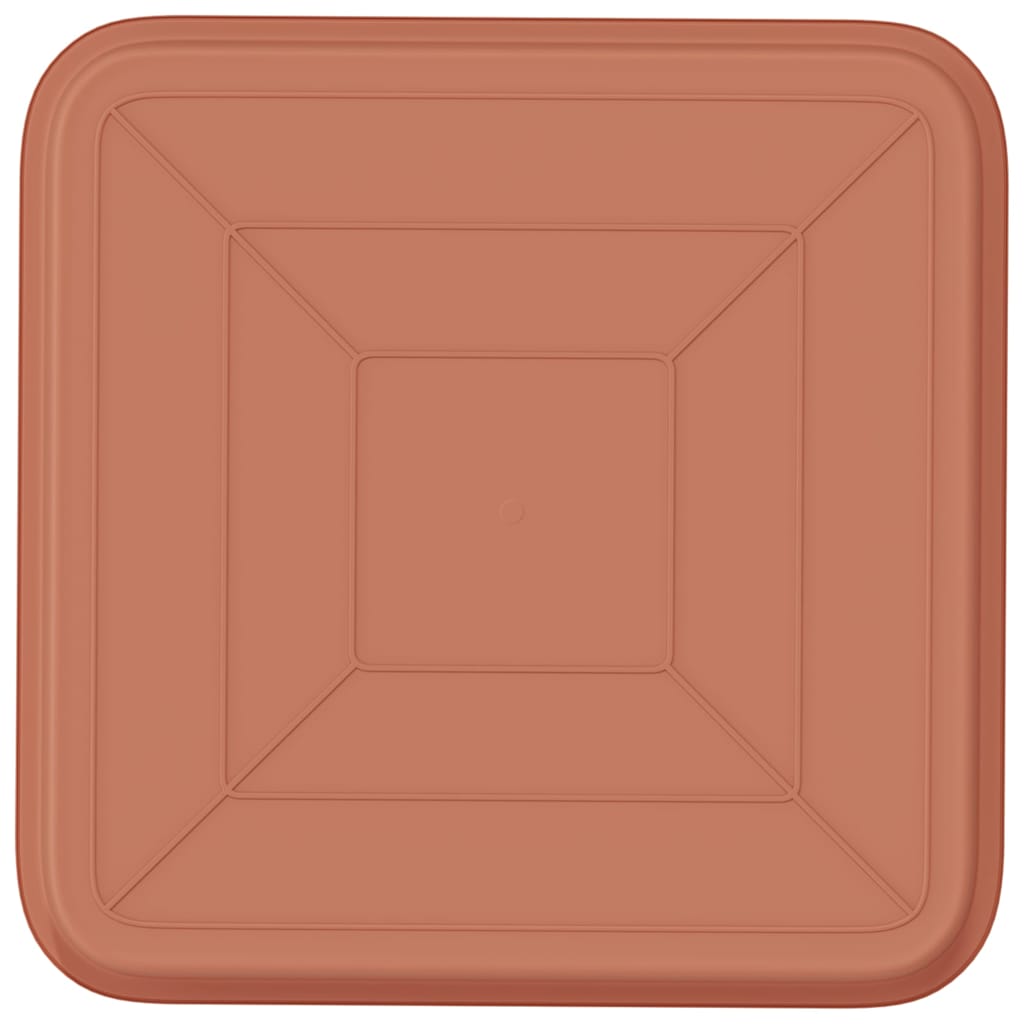 Bandeja Cuadrada Para Flores 6 Uds. Rojo Ladrillo Plástico_5