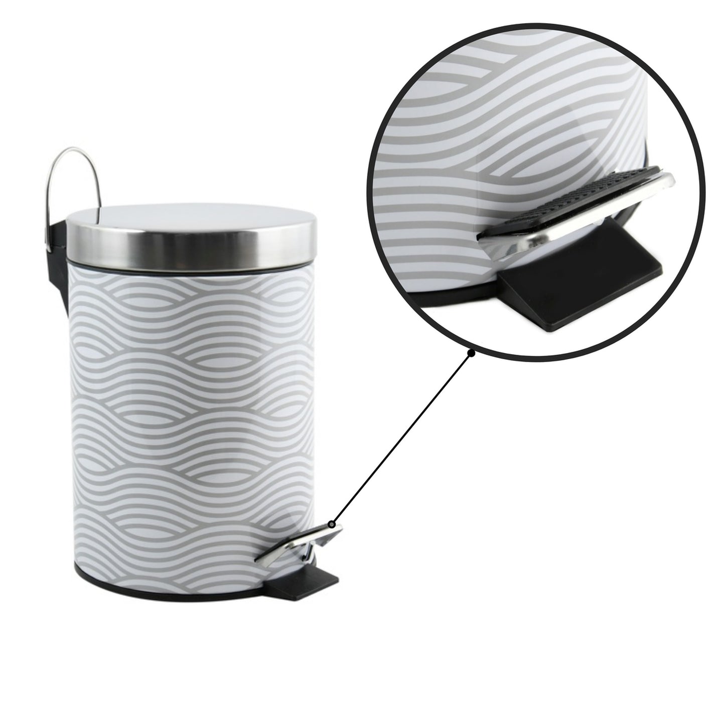 Basura Metal 3l Wave Gris