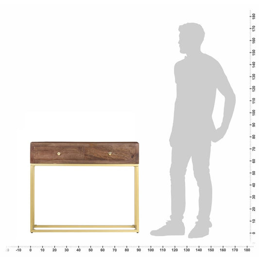 Mesa Consola De Madera Maciza De Mango 90x30x75 Cm_0