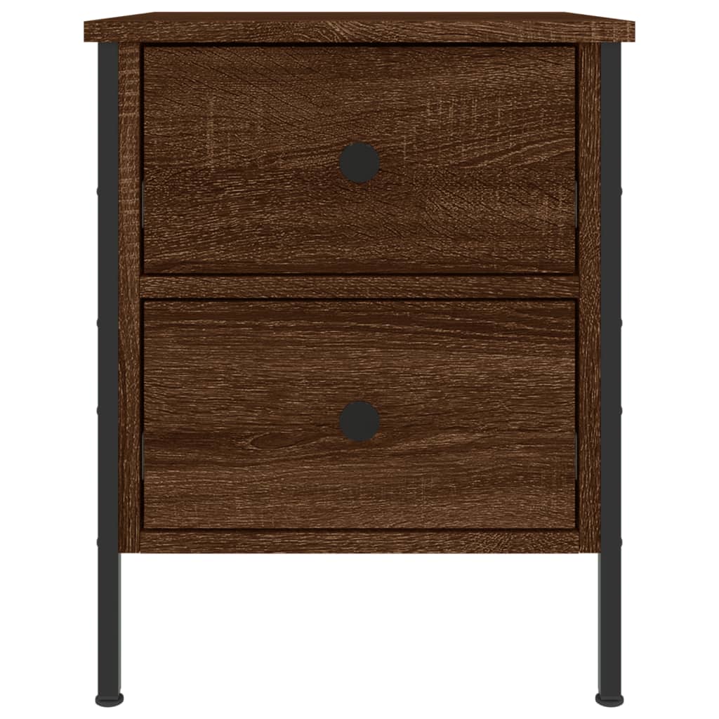Mesita De Noche Madera De Ingeniería Marrón Roble 40x42x50 Cm_3