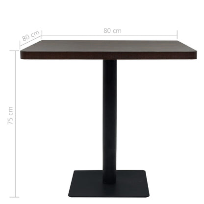 Mesa Bar Bistró Mdf Y Acero Cuadrada Fresno Oscuro 80x80x75 Cm_4