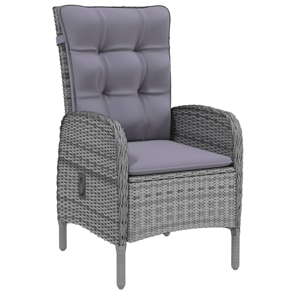 Vidaxl Juego De Comedor Para Jardín 3 Piezas Ratán Sintético Gris_3