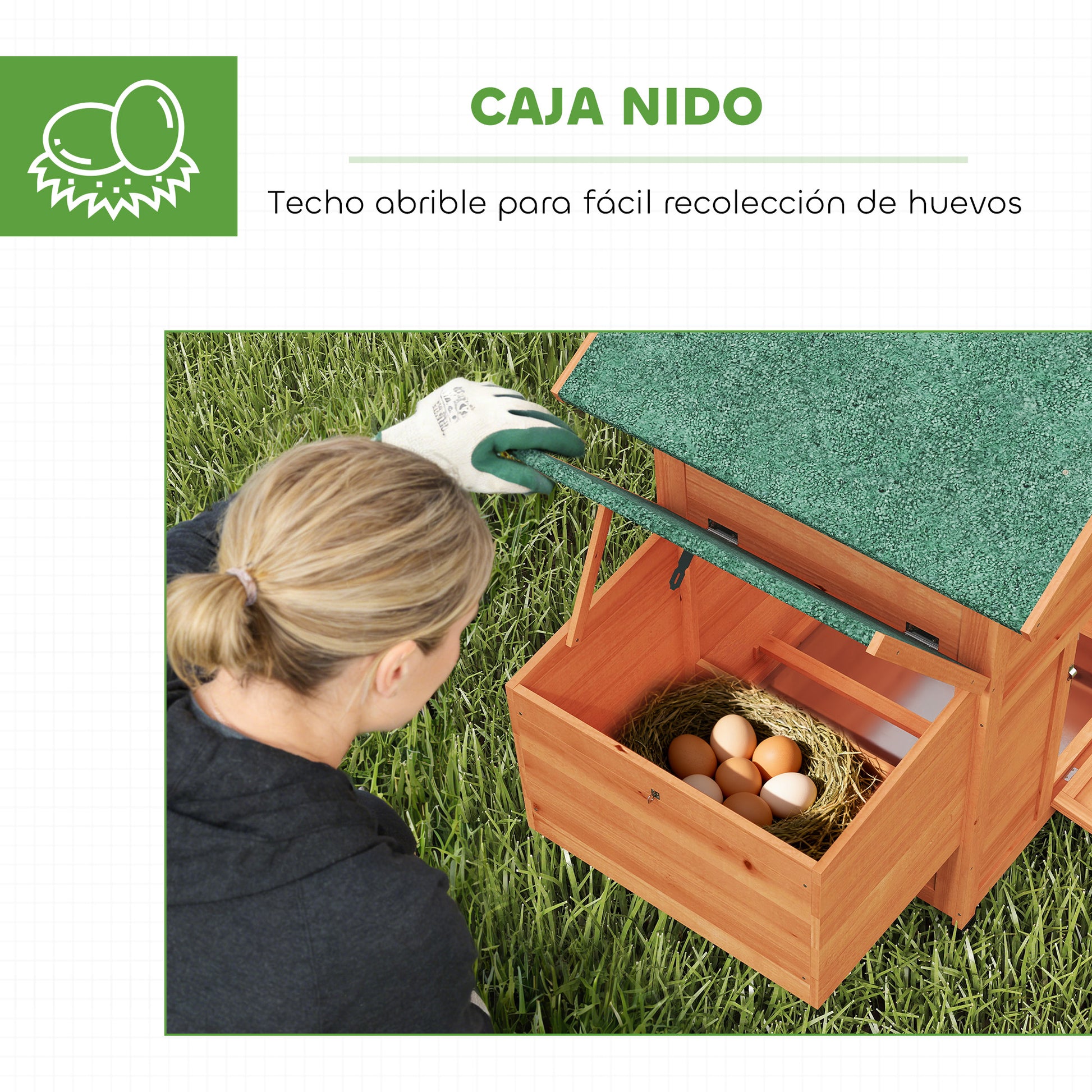 Pawhut Gallinero Para Exterior De Madera 113,5x67,5x95,5 Cm Con Nido Y Bandeja_5