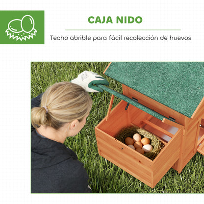 Pawhut Gallinero Para Exterior De Madera 113,5x67,5x95,5 Cm Con Nido Y Bandeja_5