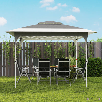 Outsunny Carpa Plegable 3,5x3,5 M Con Doble Techo Altura Ajustable Upf50+ Gris_4