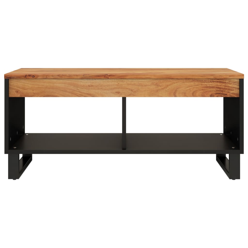 Mesa De Centro De Madera Maciza De Acacia 90x50x40 Cm_1