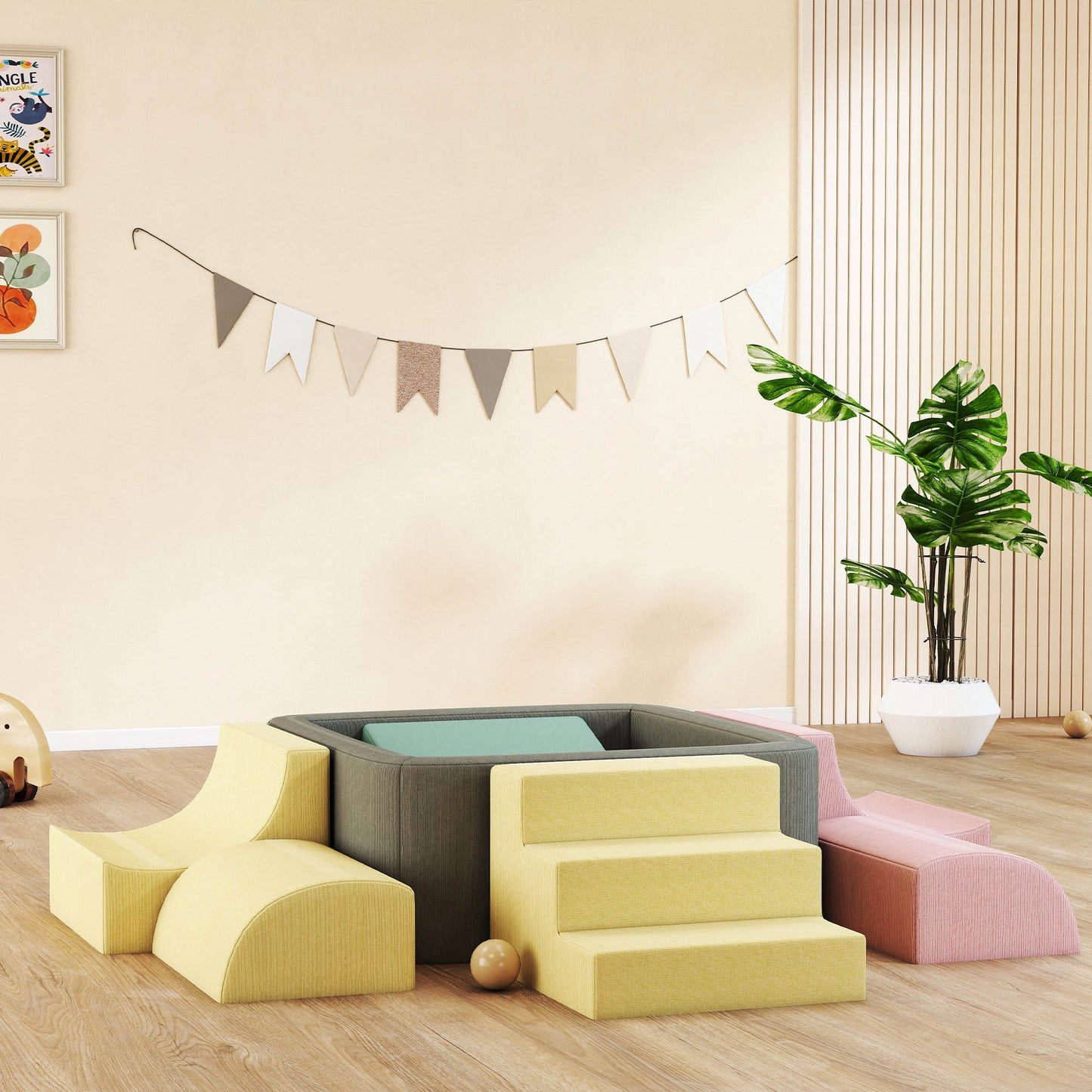 Aiyaplay Juego De 7 Bloques De Espuma Para Niños Fundas Lavables Multicolor_1
