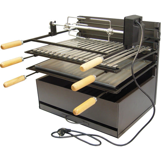 Cajón Barbacoa cerrada con parrilla, plancha y kit pollo Imex El Zorro 70 x 40 x 50 cm