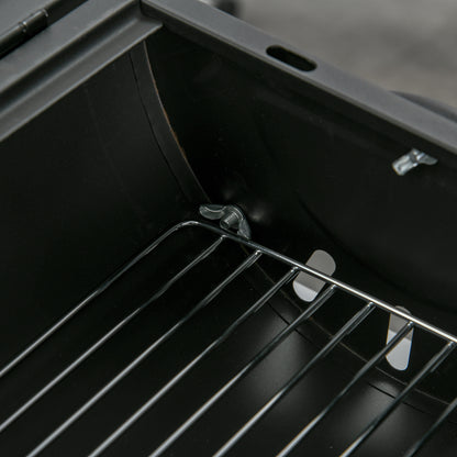 Outsunny Barbacoa De Carbón Portátil Con 2 Parrillas Asa Cierre 42x26x42cm Negro_4