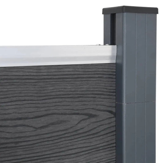 Juego De Paneles De Valla Wpc Gris 526x186 Cm / Vetonek_0
