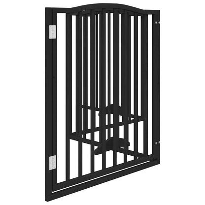 Vidaxl Puerta Para Perros Plegable 4 Paneles Madera Álamo Negra 320 Cm_4