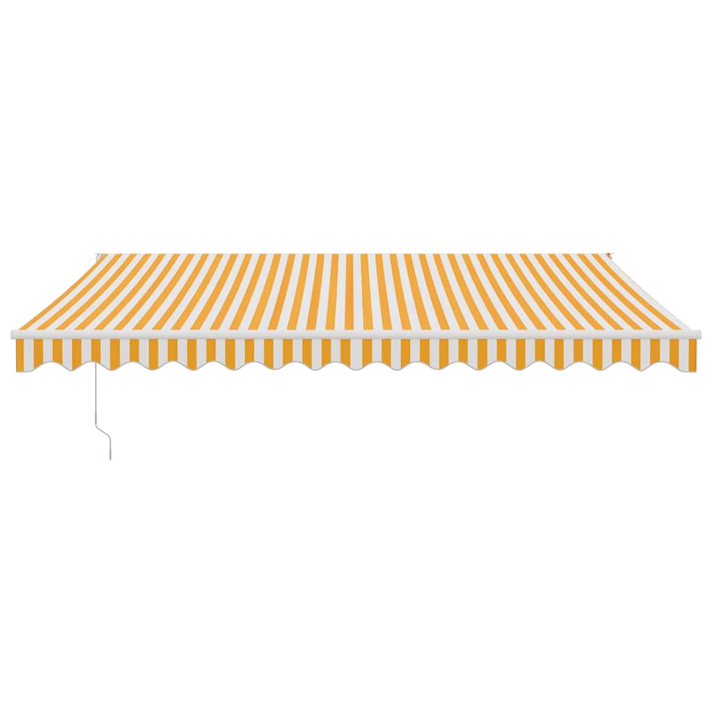 Toldo Retráctil Aluminio Y Tela Amarillo Y Blanco 4x3 M_2