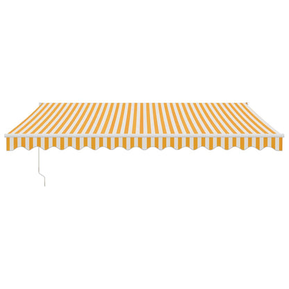 Toldo Retráctil Aluminio Y Tela Amarillo Y Blanco 4x3 M_2