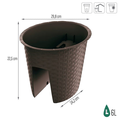 Maceta Ratolla Oval 6l., Dimensiones (mm) 298x242x225, Color Ocre Oscuro_2