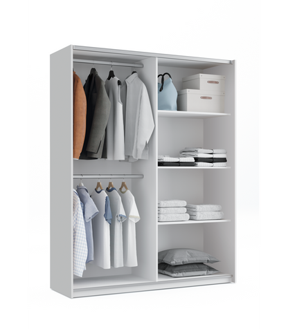 Armario Ropero 2 Puertas Correderas Onix Acabado Blanco, 200 Cm(alto)150 Cm(ancho)62 Cm(fo_1