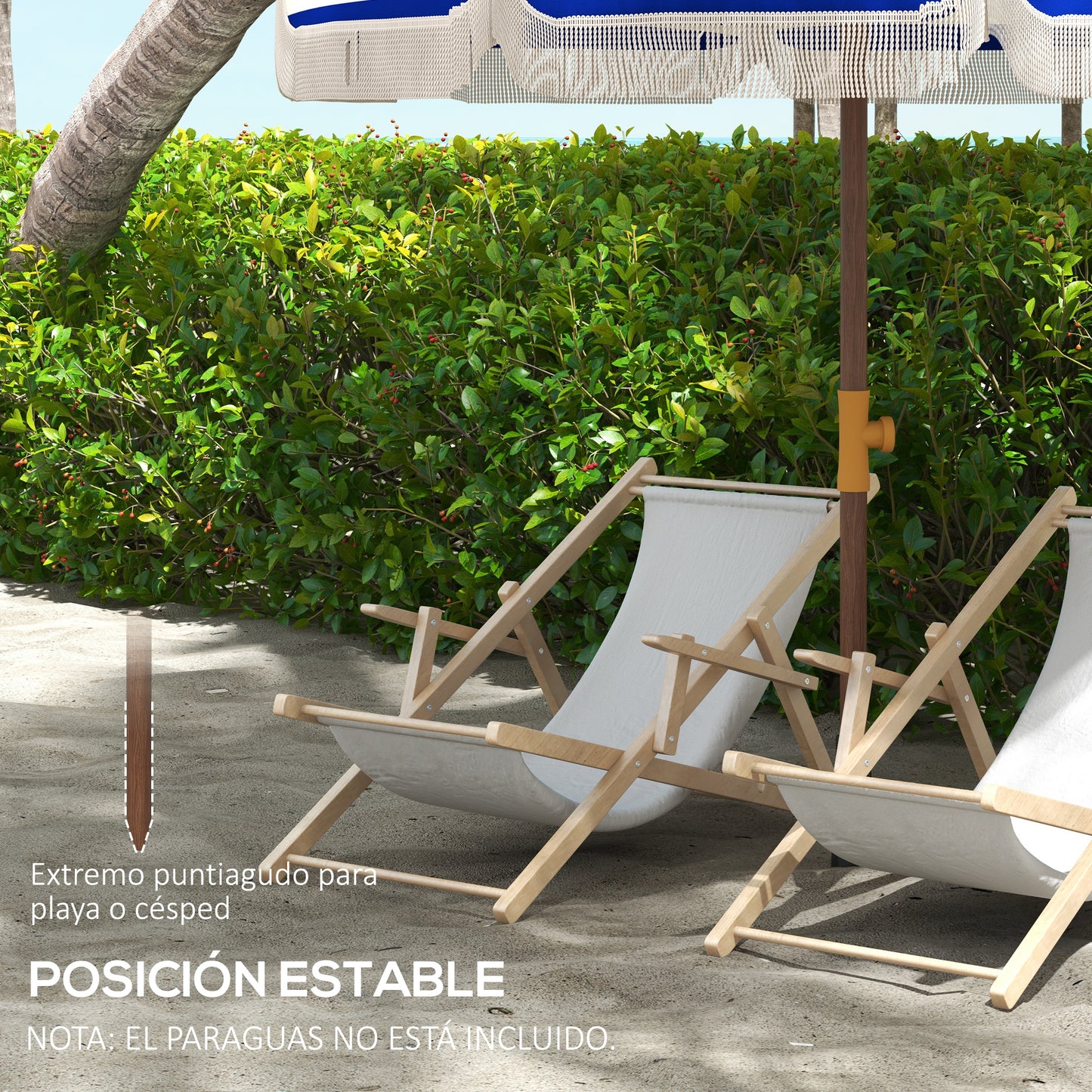 Outsunny Sombrilla De Playa Grande Ø190x210 Cm Protección Uv40+ Azul Y Blanco_5
