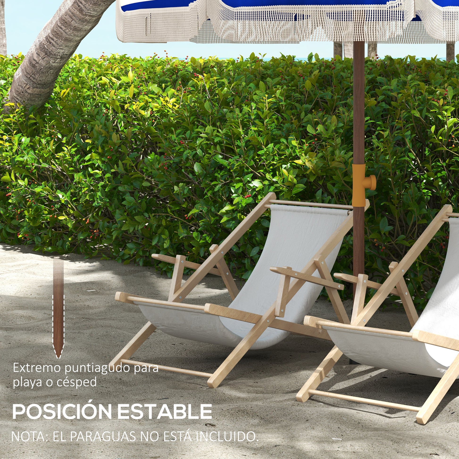 Outsunny Sombrilla De Playa Grande Ø190x210 Cm Protección Uv40+ Azul Y Blanco_5