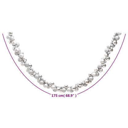 Vidaxl Corona De Bolas De Navidad Poliestireno Plateado 175 Cm_5