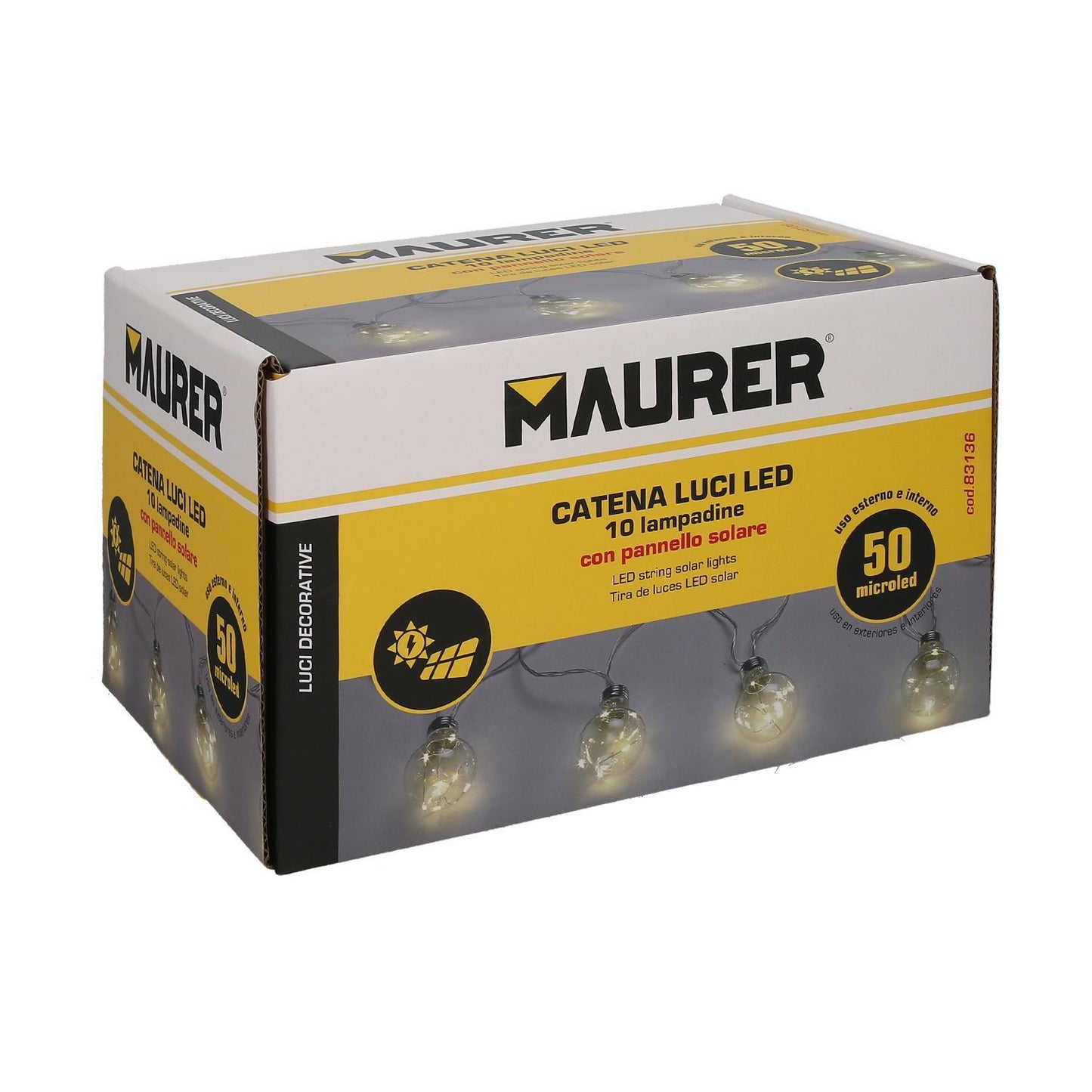 Guirnalda Solar 10 Bombillas / 50 Micro Leds Luz Calida. Bateria Recargable Uso En Exteriores / Interiores Ip44_2