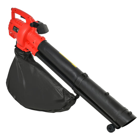 Outsunny Aspirador Soplador Y Triturador De Hojas Eléctrico 3000w Con Bolsa 45l_0