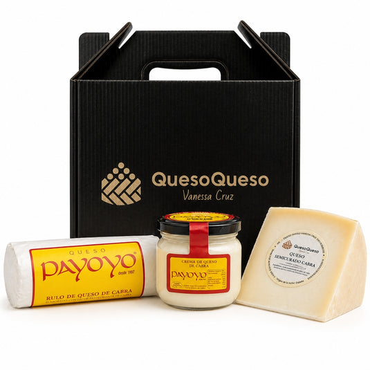 Quesoqueso® Cesta Queso Gourmet Regalo De Queso Payoyo | Queso Semicurado, Queso Crema De Cabra Y Rulo De Queso De Cabra_0