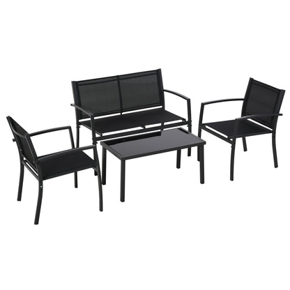 Muebles De Jardín Outsunny Textilene Negro 105x60x77 Cm_0