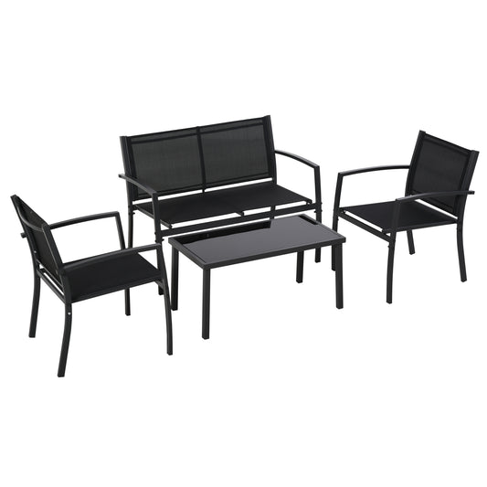 Muebles De Jardín Outsunny Textilene Negro 105x60x77 Cm_0
