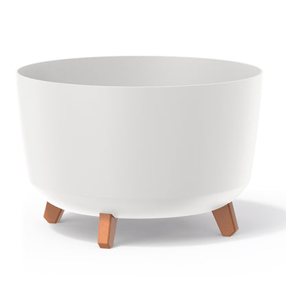 Macetero Color Blanco,sin Depósito , Colección Gracia De 39cm X 39cm X 25,7cm Cm, Capacidad De 21,5 L._0