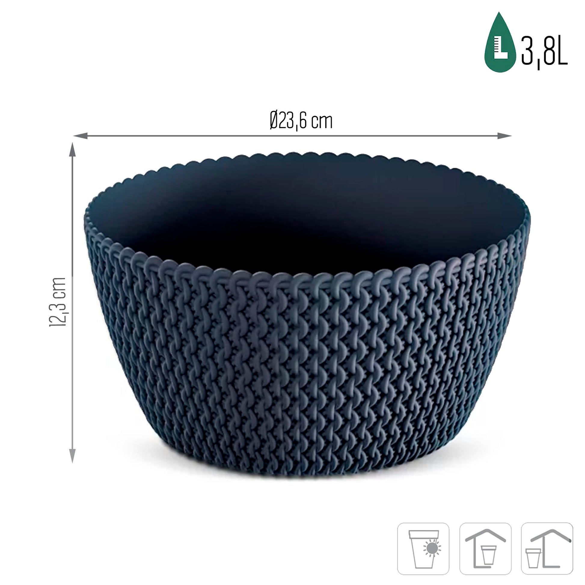 Tazón Macetero Splofy 3,8l., Dimensiones (mm) 236x236x123, Color Antracita_2