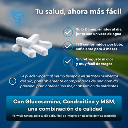 Glucosamina con Condroitina MSM Boswellia Vitaminas C y D3 Sevens Nutrition 180 cápsulas
