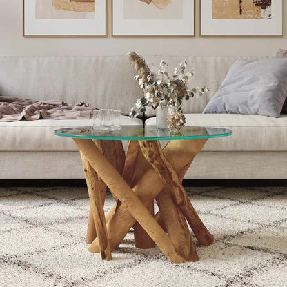 Mesa De Centro De Madera Maciza De Teca 60 Cm_1