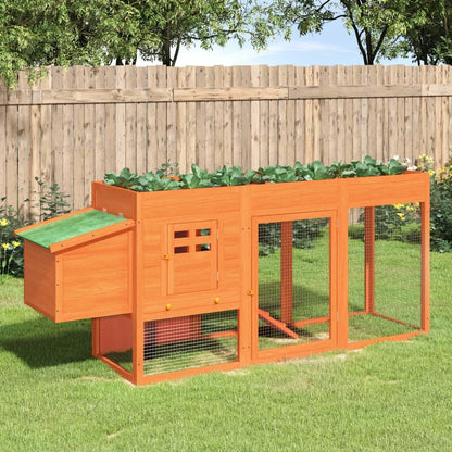 Vidaxl Gallinero Madera Maciza De Pino Marrón 204x50x84 Cm_1