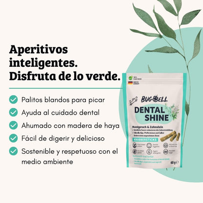 BugBell DentalShine Snack blando 12×60 g – sin cereales, semi-húmedo, con proteína de insecto, perejil y menta_1