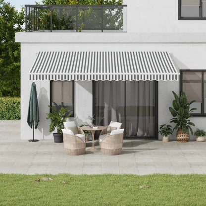 Toldo Retráctil Manual Gris Antracita Y Blanco 500x350 Cm_1