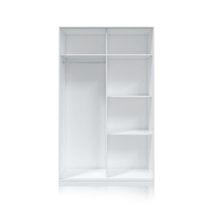 Armario 2 Puertas Correderas Estantes 120 Blanco Brillo_4