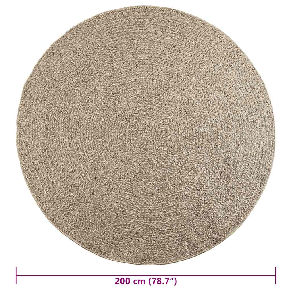 Vidaxl Alfombra Zizur Aspecto Yute Interior/exterior Beige Ø 200 Cm_2