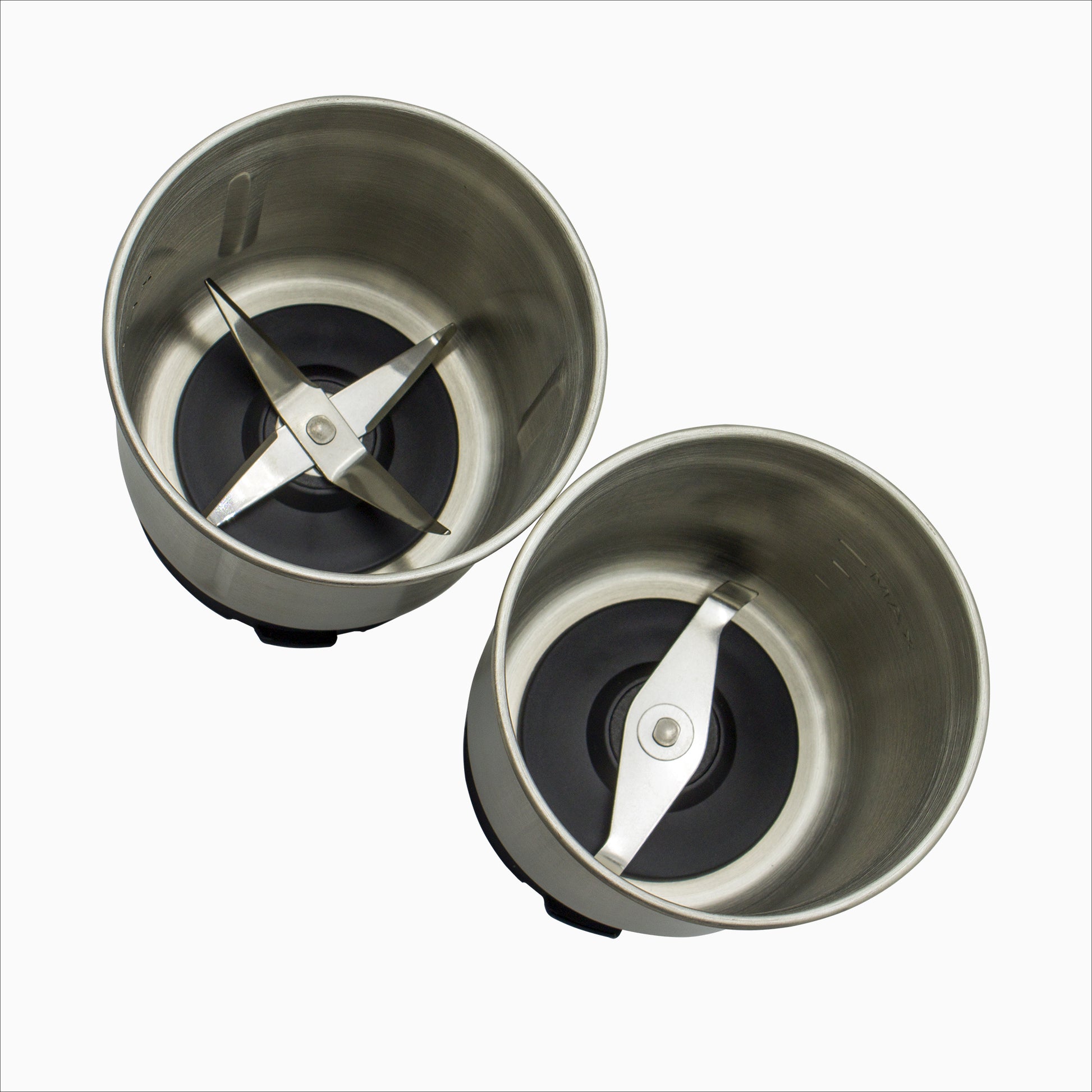 Molinillo Café Eléctrico, Picador Multiusos, Doble Cuchilla Corte Y 2 Vasos En Acero Inox, Función Pulso Mpm Mmk-06m, Plata, 200w