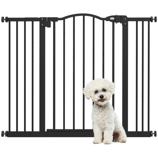 Pawhut Barrera Para Perros Con Ancho Ajustable 74-100 Cm Con 2 Extensiones Negro_0