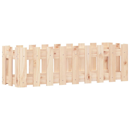 Arriate Elevado Jardín Con Valla Madera Maciza Pino 100x30x30cm_3